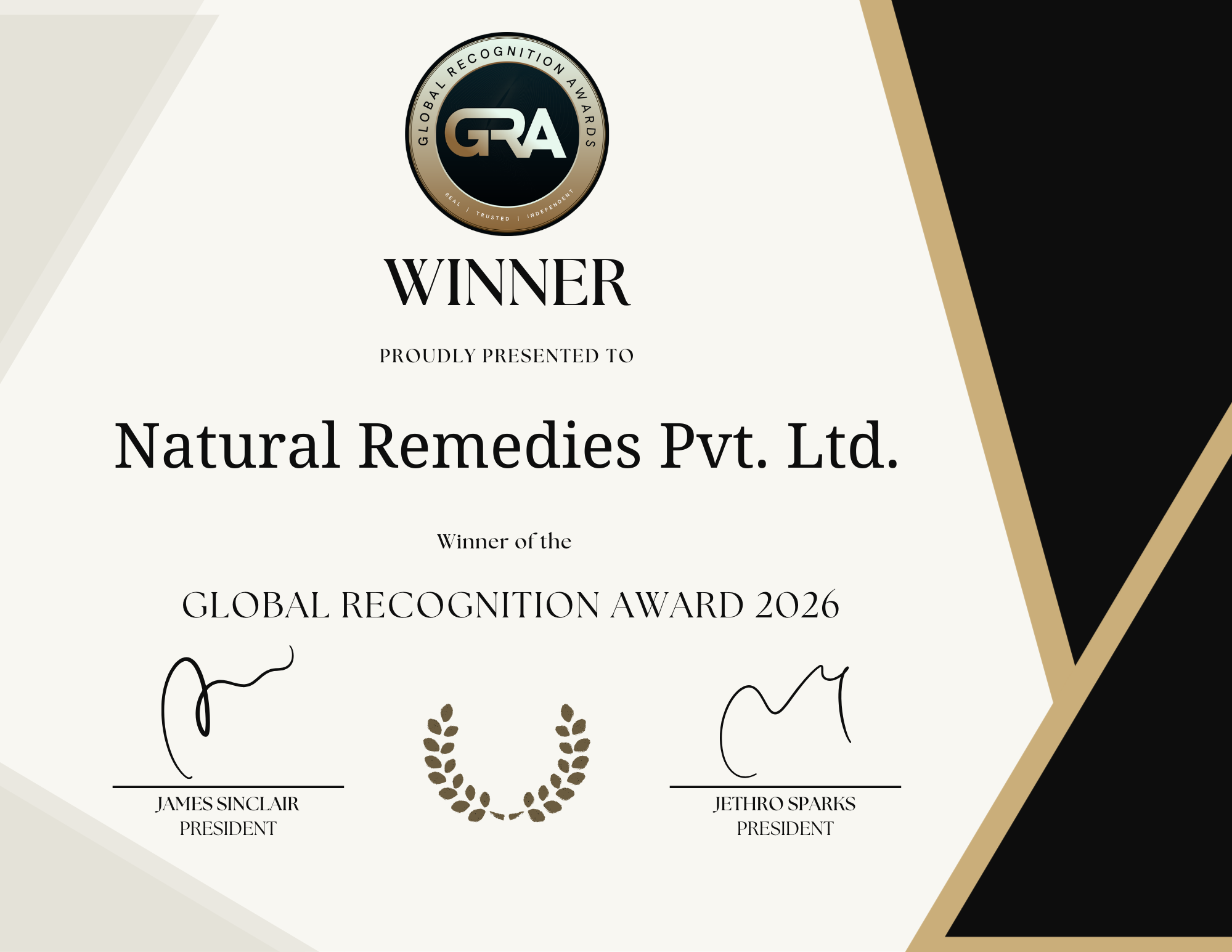 Natural Remedies recognized with a 2026 Global Recognition Award ...